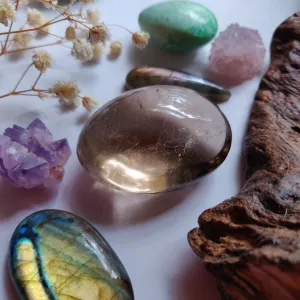Smoky Quartz Palm Stone (#2)
