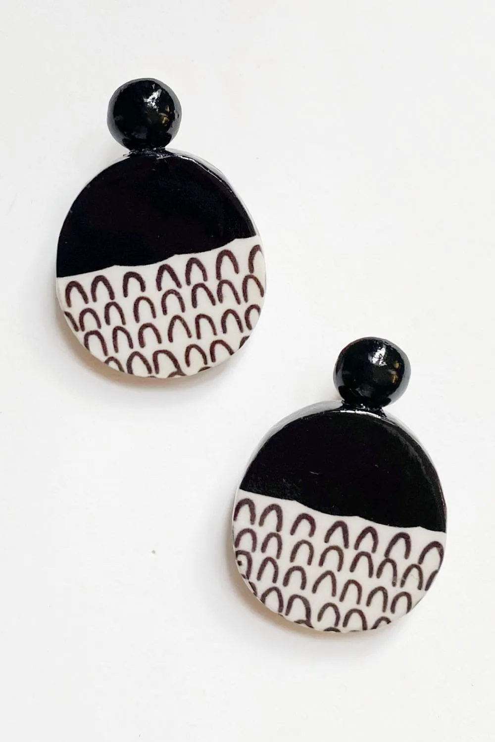 Spilt Design Decoupage Earrings