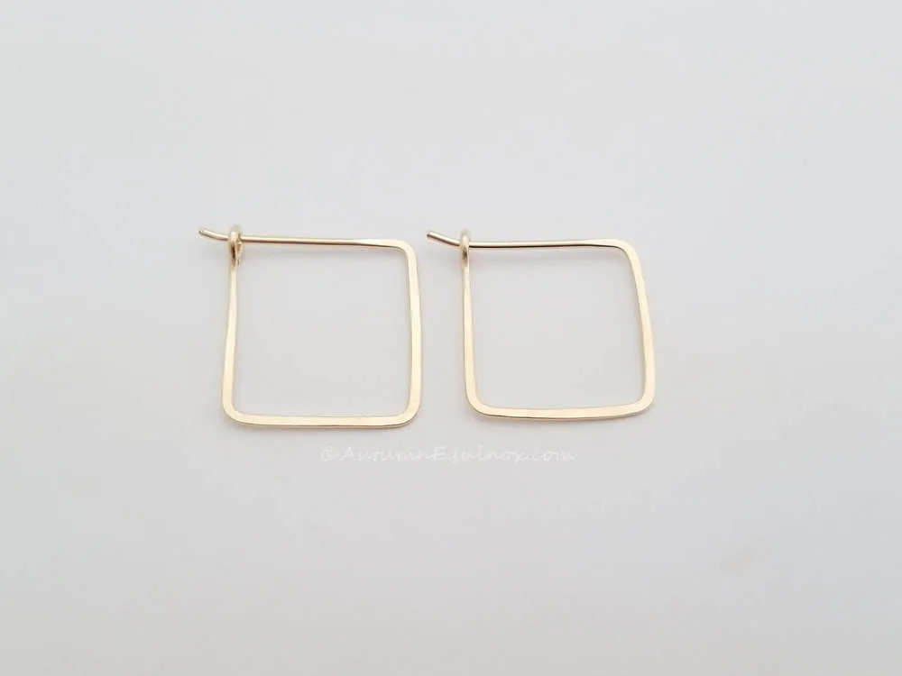 Square Hoop Earrings 14k Gold Filled