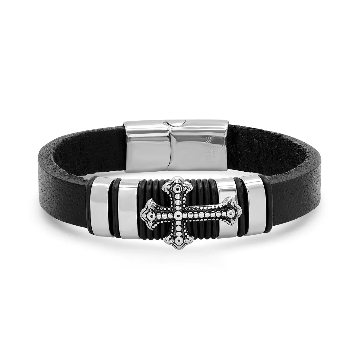 Stainless steel cross bracelet