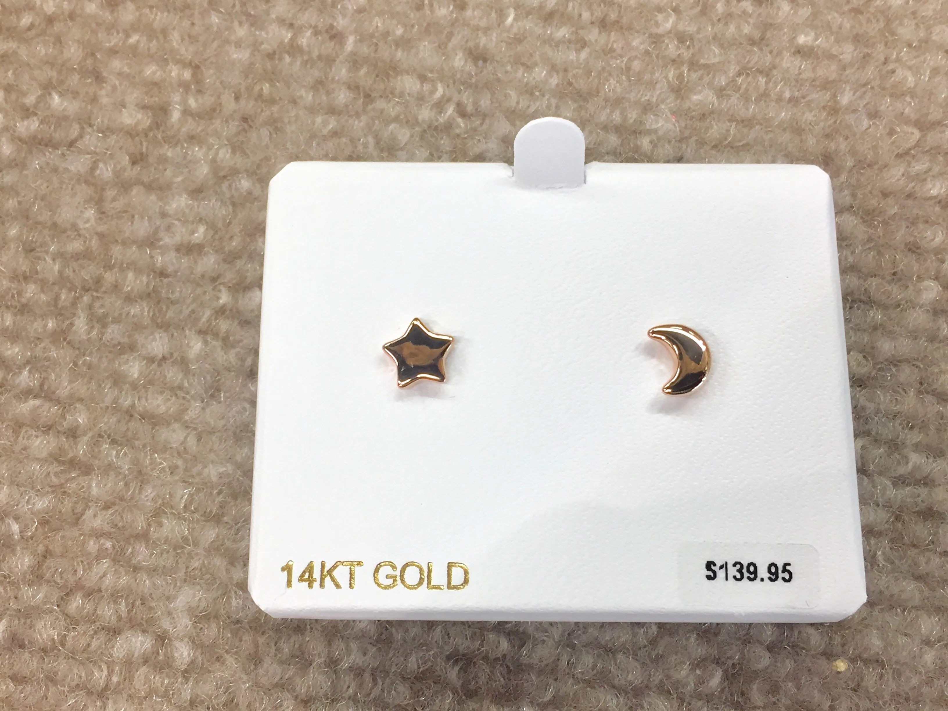 Star & Moon 14 K Rose Gold Earrings