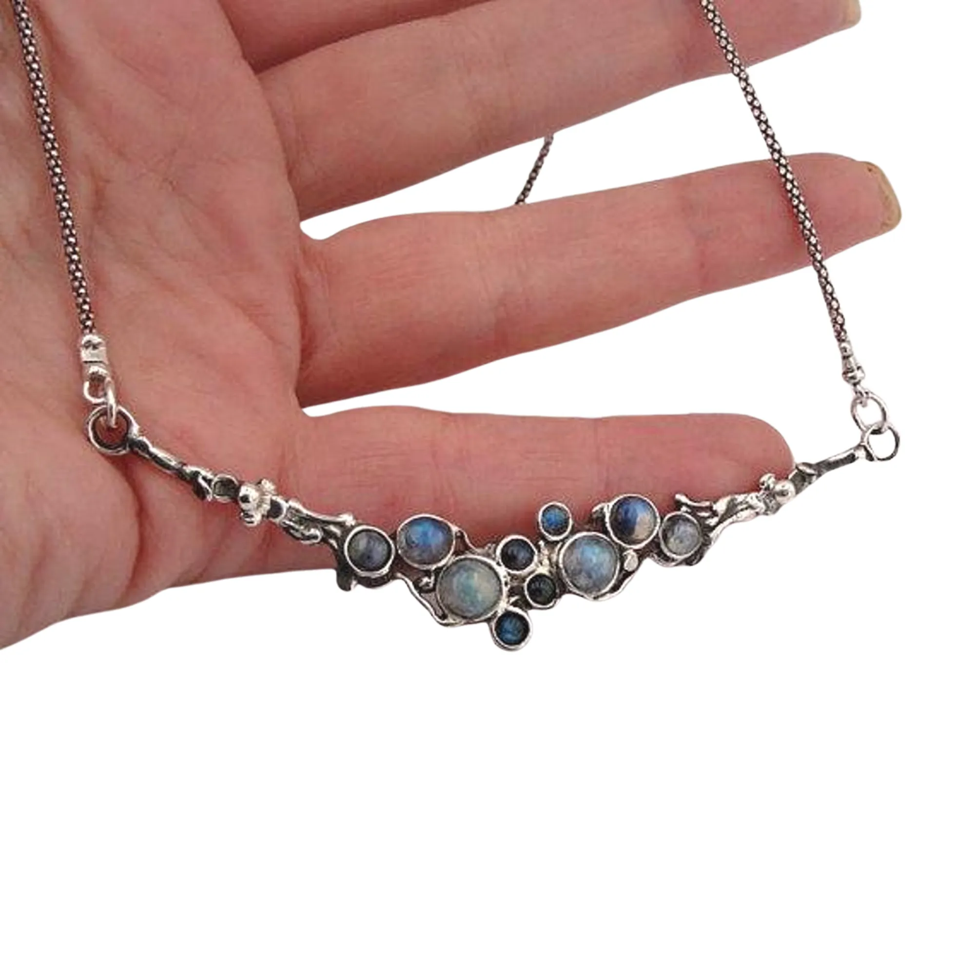 Sterling Silver Moonstone Necklace (4107)