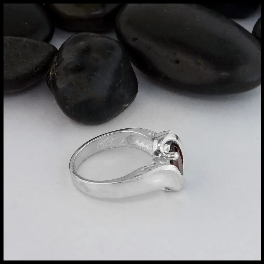Sterling Silver Ring with Garnet