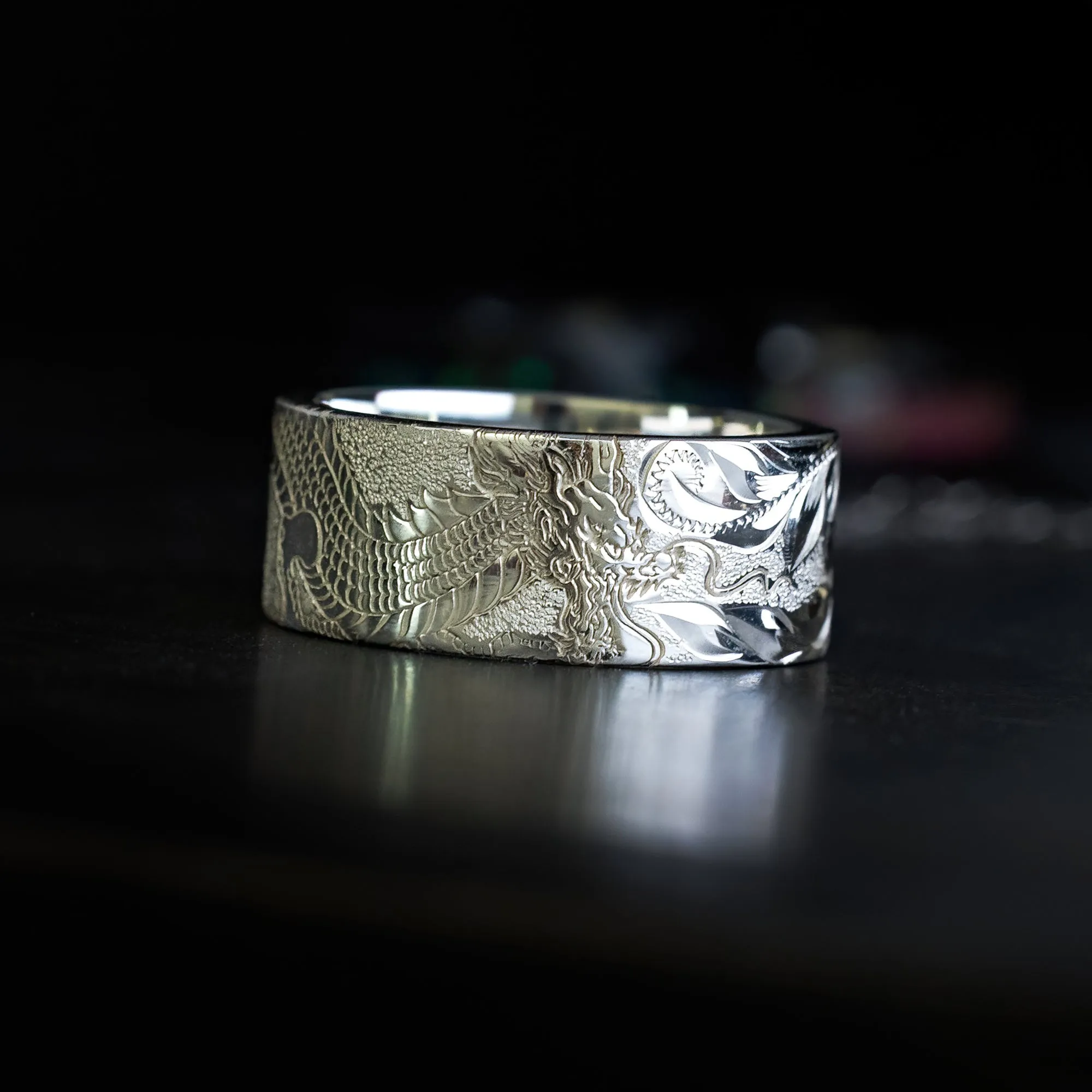 Sterling Silver Rising Dragon Ring [10mm] " The Kelekona"