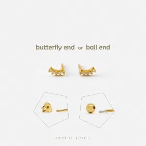 Super Tiny Climber Earrings,  Unisex, Gold, Silver SHEMISLI - SS078 Butterfly End, SS769 Screw Ball End (Type A) LR