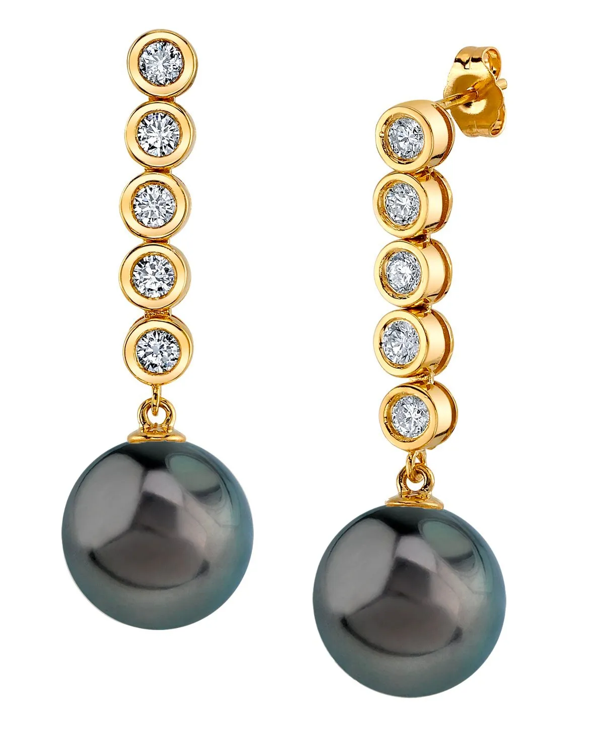 Tahitian South Sea Pearl & Diamond Cascade Earrings