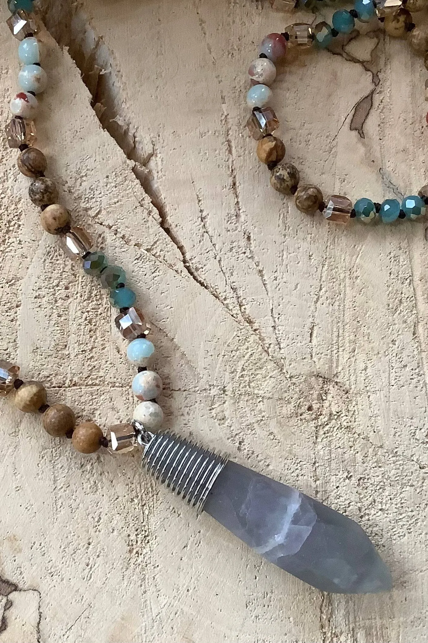 Teal Combo: Jasper necklace