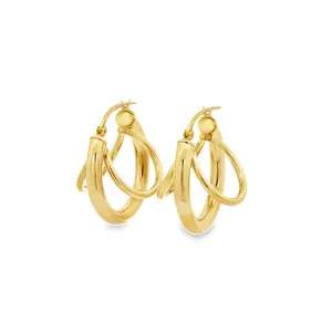 Triple Hoop Earrings, 14Kt