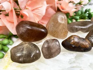 Tumbled Rutile in Smoky Quartz