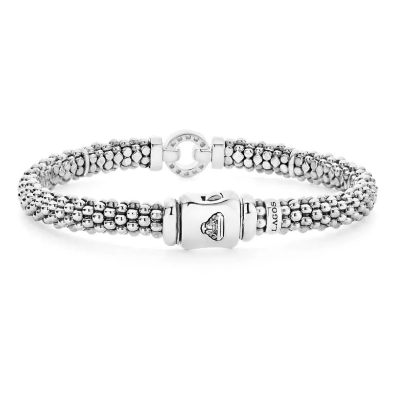 Two Tone Diamond Circle Caviar Bracelet