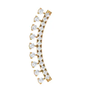 Unique Certified Moissanite Curved Crawler Earring