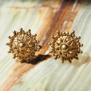 Vintage 22k Gold Indian Domed Stud Earrings