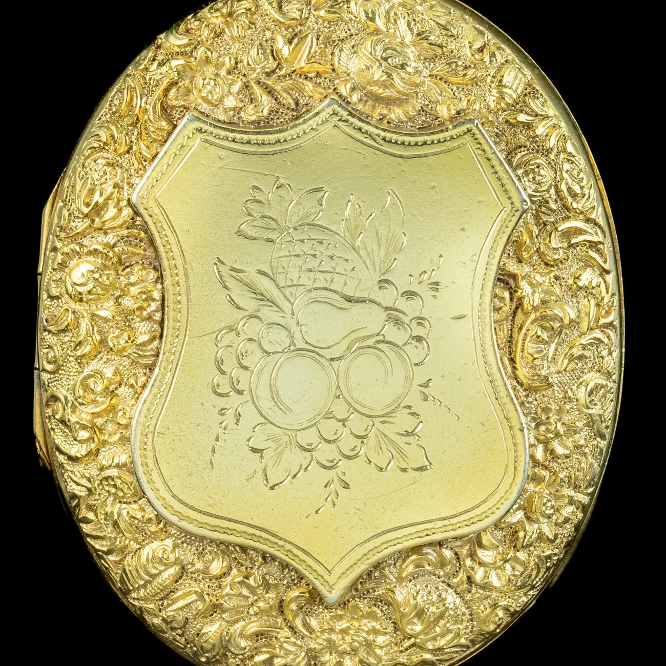 Vintage Fruit Locket Sterling Silver 18ct Gold