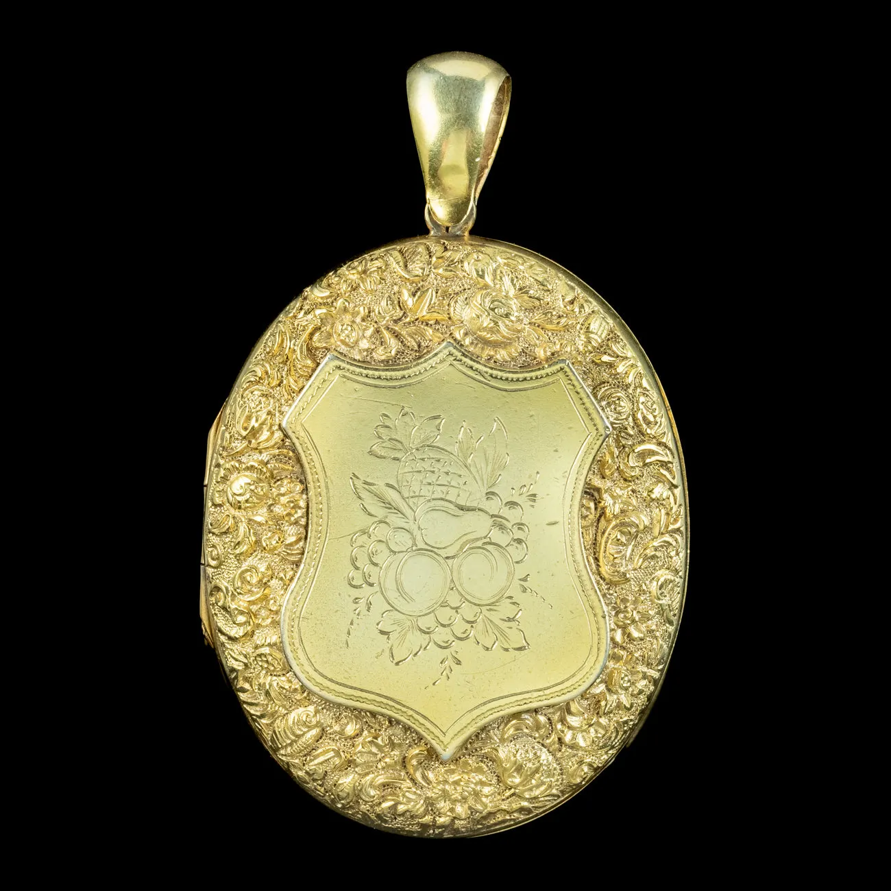 Vintage Fruit Locket Sterling Silver 18ct Gold