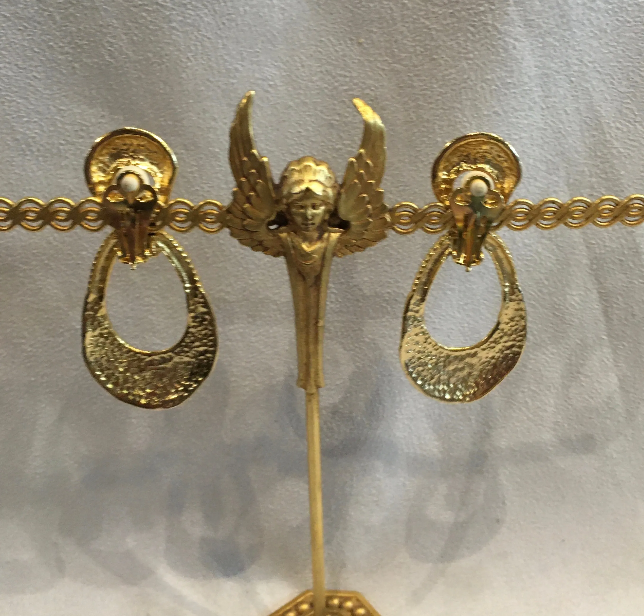 Vintage Gold Door Knocker Clip On Earrings