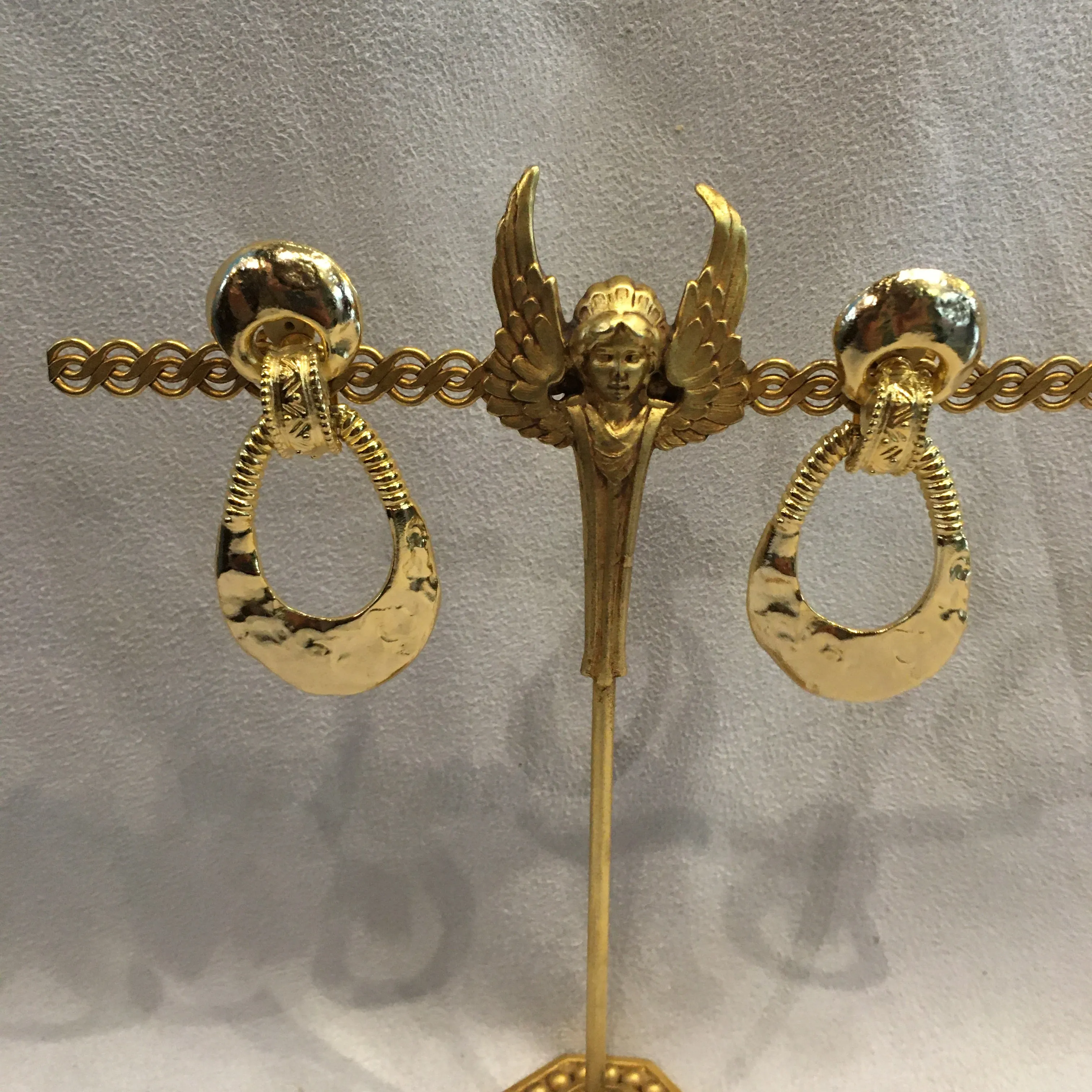 Vintage Gold Door Knocker Clip On Earrings