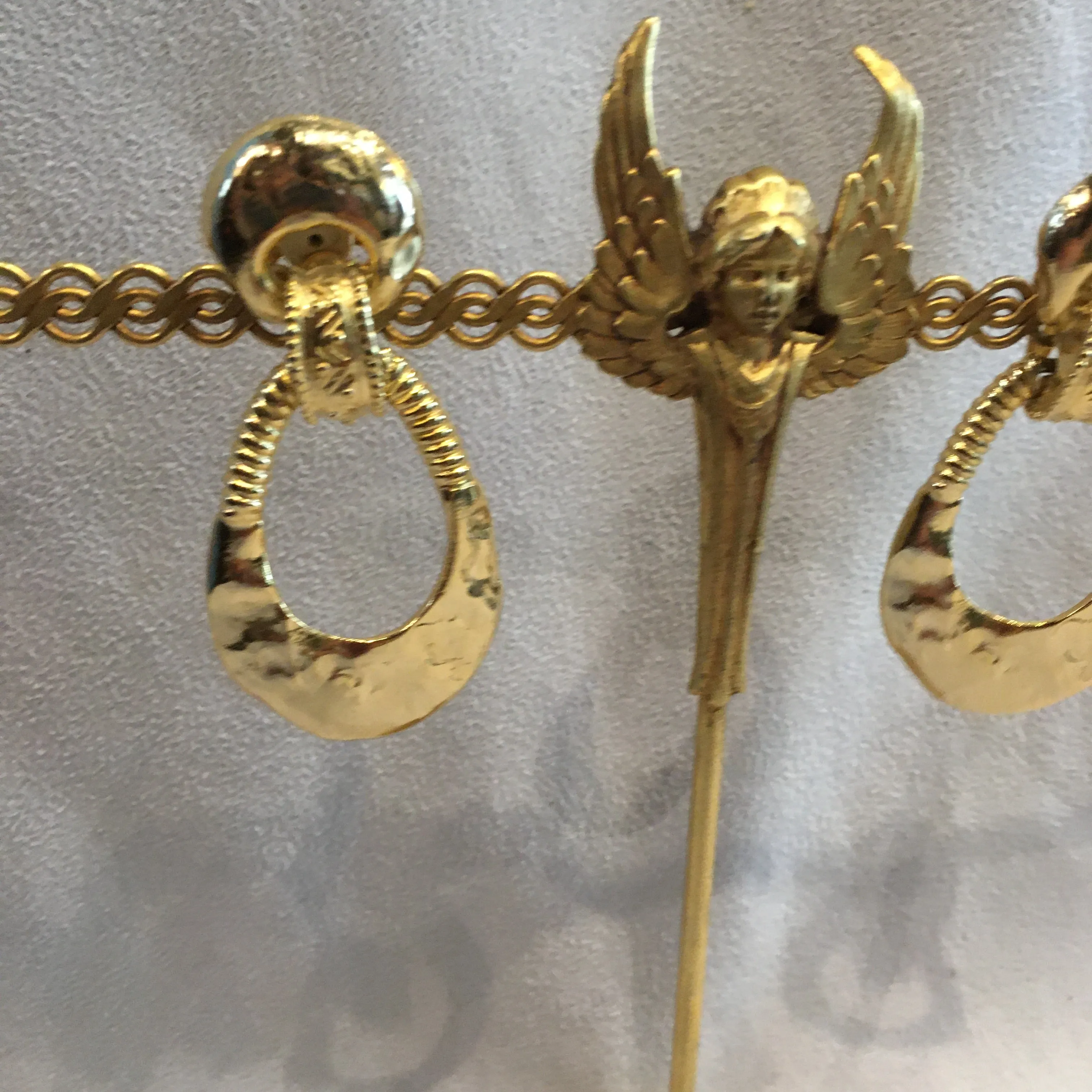 Vintage Gold Door Knocker Clip On Earrings