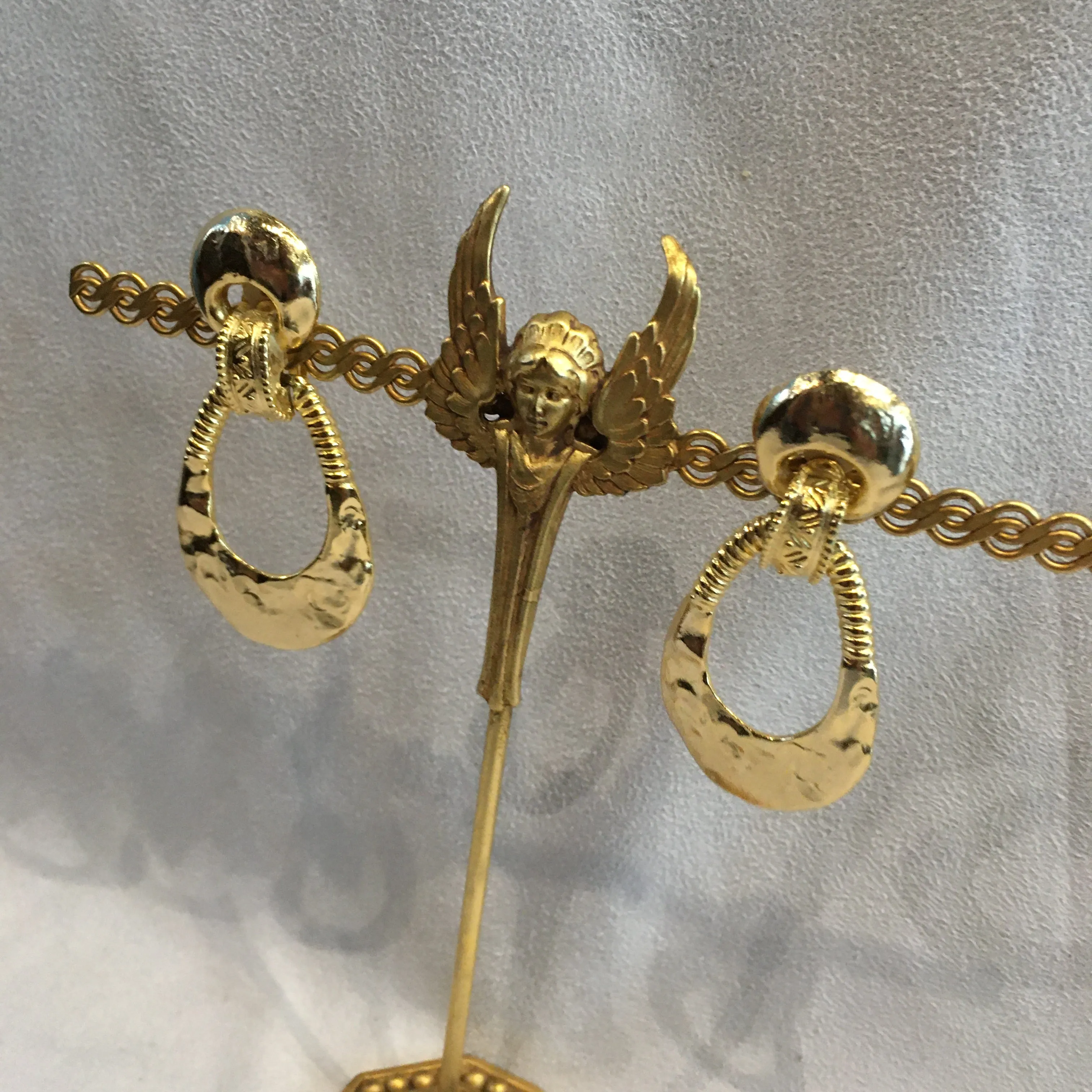 Vintage Gold Door Knocker Clip On Earrings
