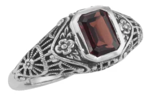 Vintage Inspired Garnet Filigree Ring