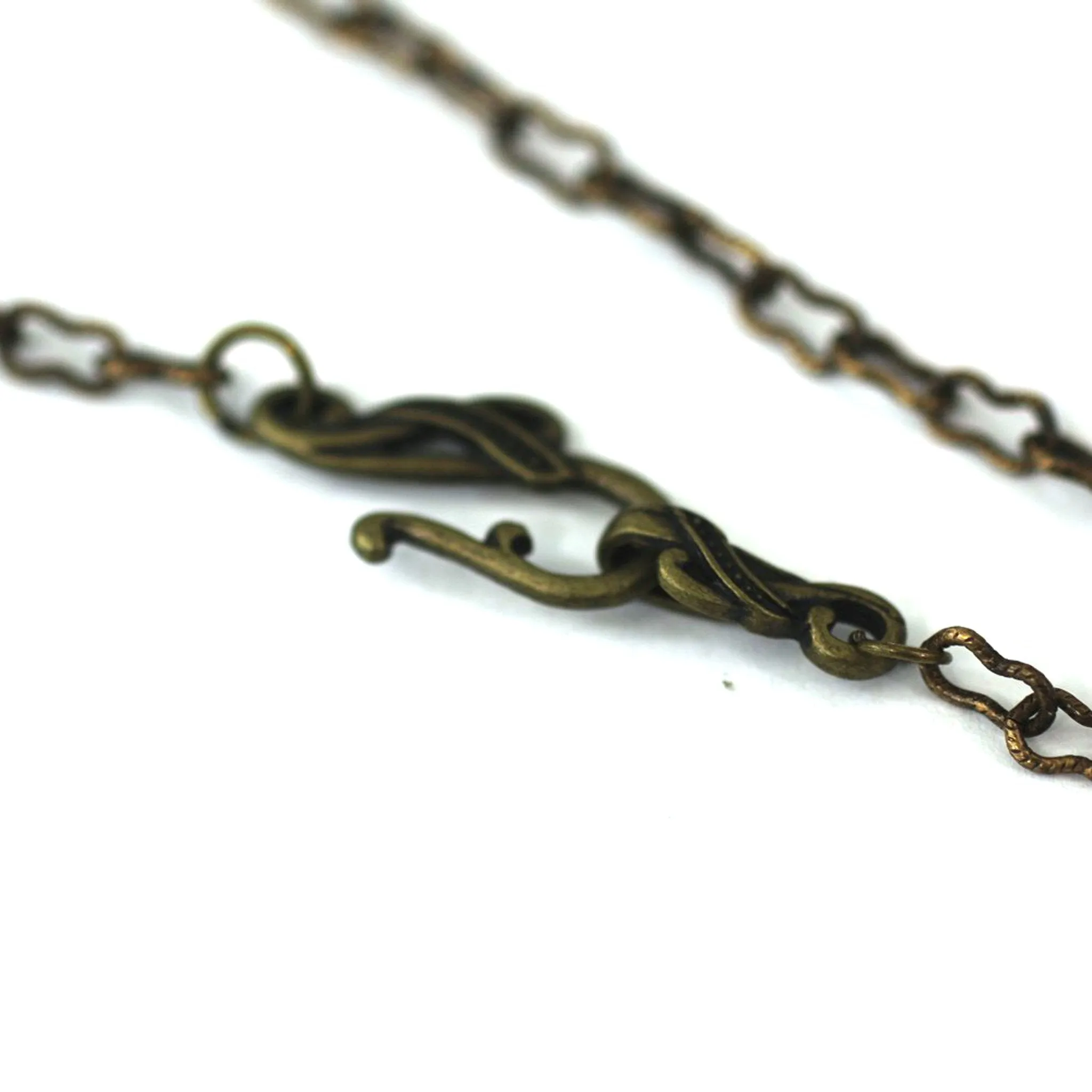 Vintage Rose - Flower Pendant on Antique Bronze Chain - Simple Statement Necklace - 30" Long - Papersonal - Clay Space