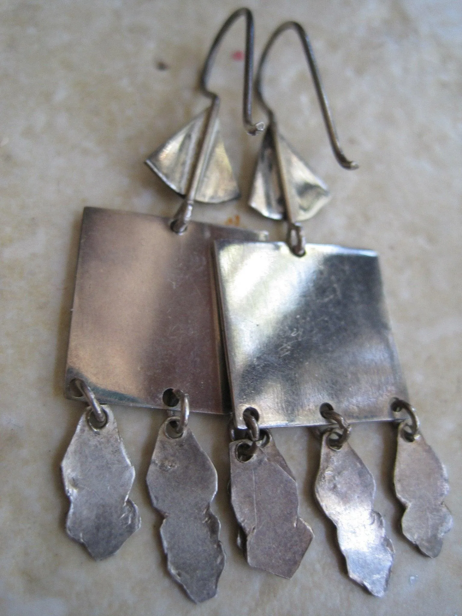 Vintage Sterling Silver Moroccan Earrings with Enamel
