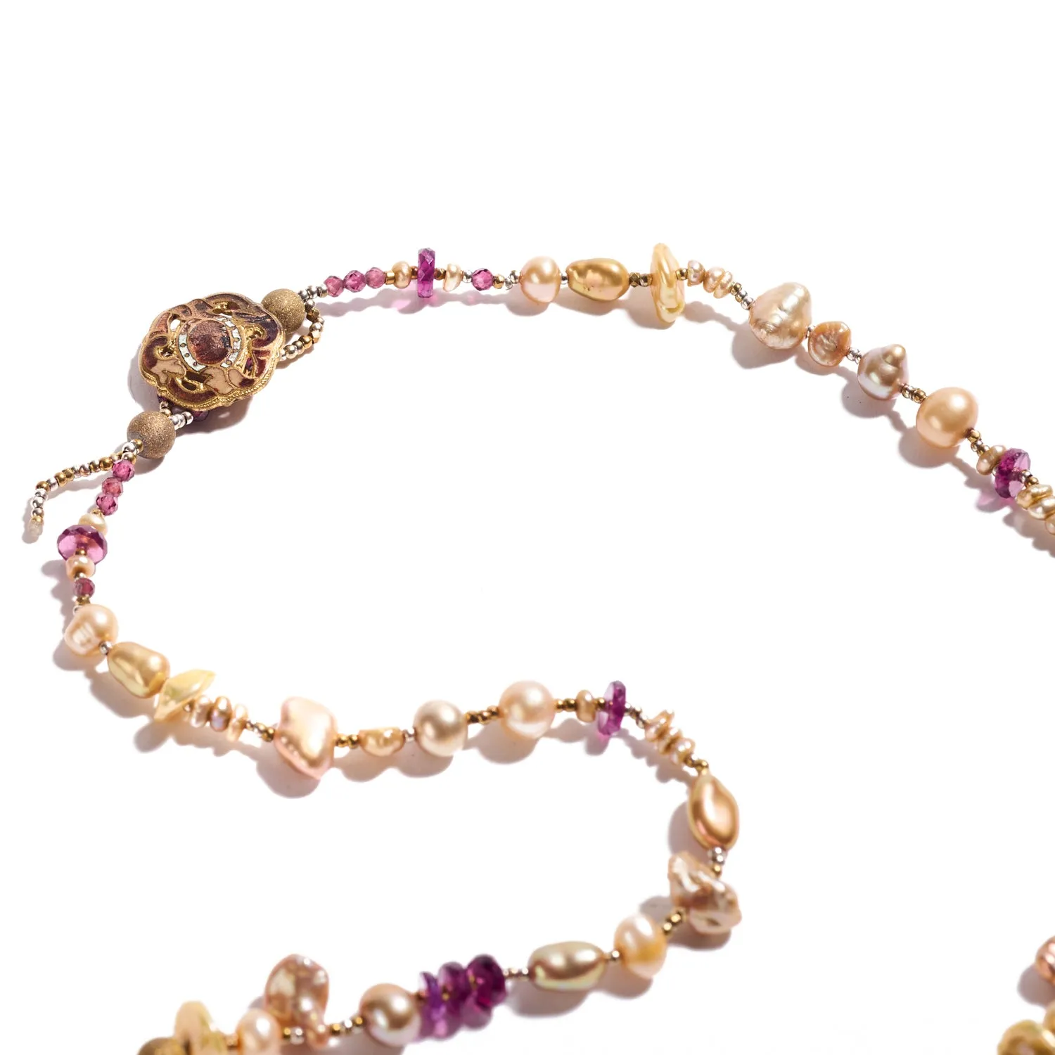 Vintage Watch Fob and Amethyst Necklace