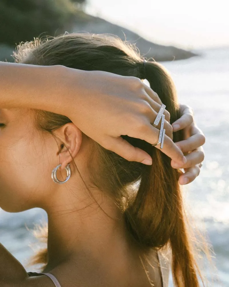 WAREE HOOP EARRINGS – SILVER