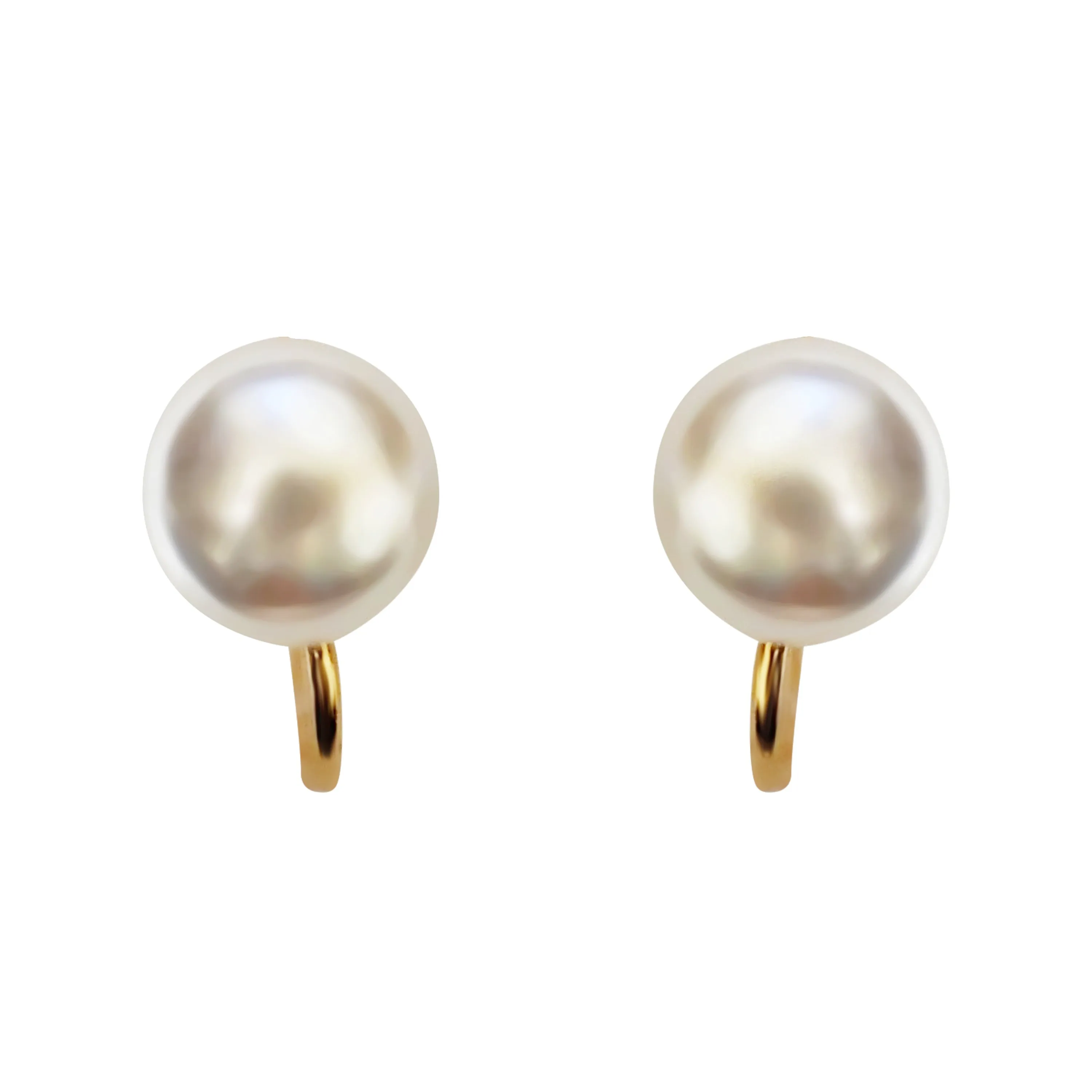 White Pearl Spiral Clip On Stud Earrings