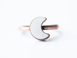 White Quartz ring | Simple stone stacking ring