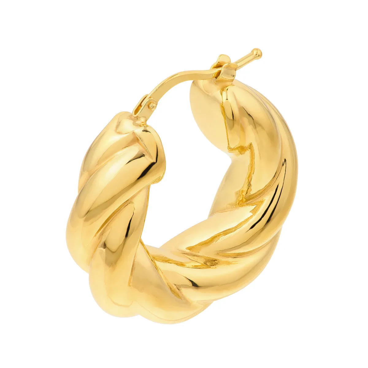 Wide Twisted Puff Hoop