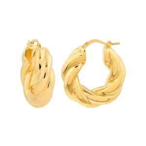 Wide Twisted Puff Hoop