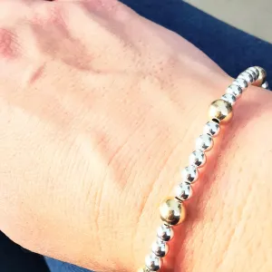 WILLOW - Sterling Silver and Gold Bead Bracelet