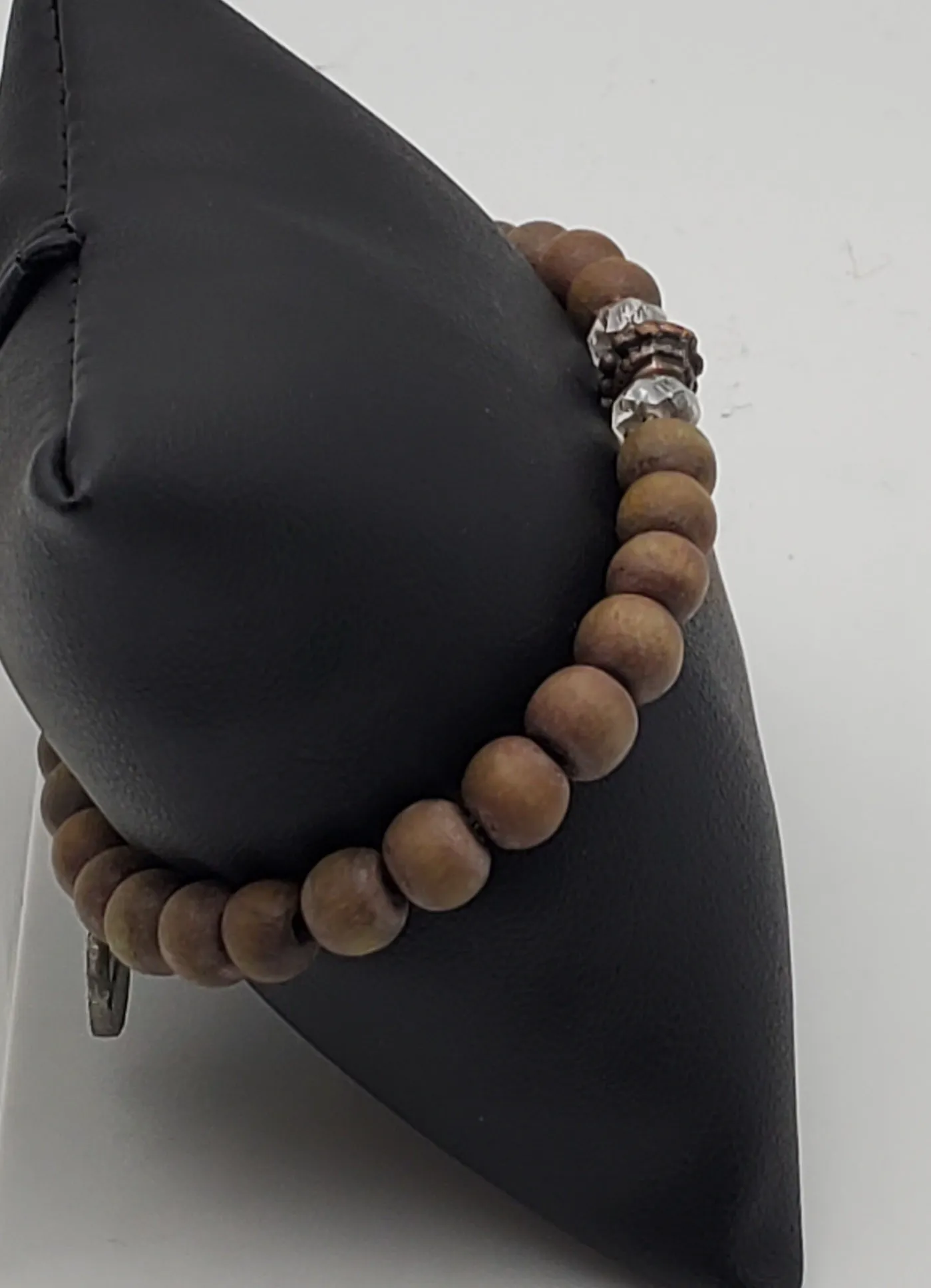 Wood Beaded Stretch Bracelet