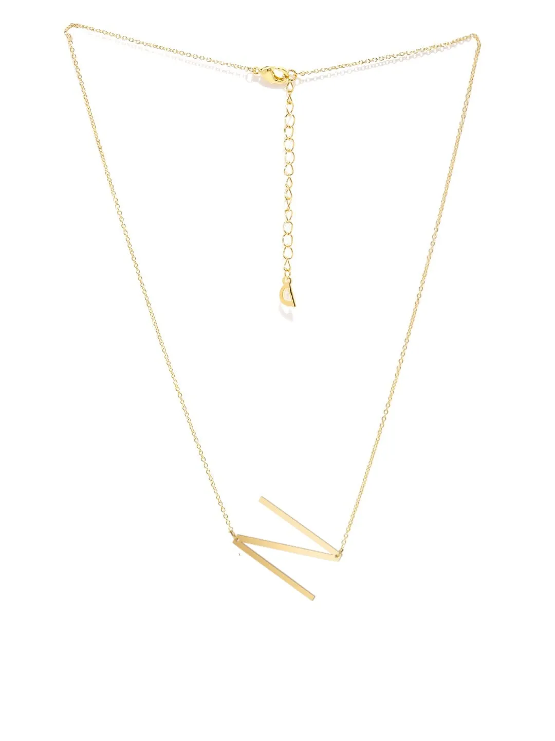 Yellow Chimes Alphabet Pendant Necklace for Women Alphabet N Initial Golden Pendant Stainless Steel Gold Plated Big Chain Pendant for Women and Men.