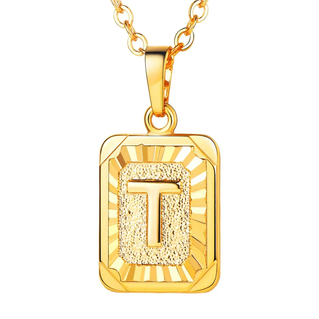 Yellow Chimes Gold Plated Alphabet 'T' Statement Pendant Necklace for Men and Women