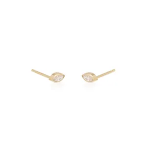 Zoë Chicco 14k Yellow Gold Marquise Diamond Stud Earrings